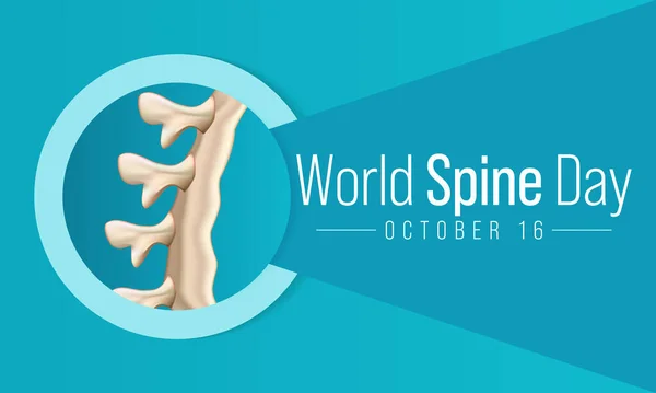 스핀의 World Spine Day 관측되며 구조이다 그것은 우리를 유지시켜 골격의 — 스톡 벡터