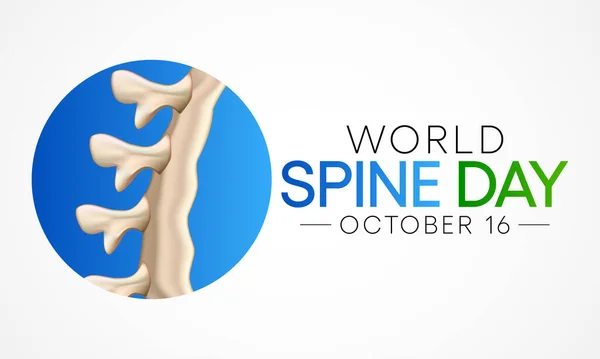 World Spine Day Observed Every Year September Body Central Support — Stock Vector