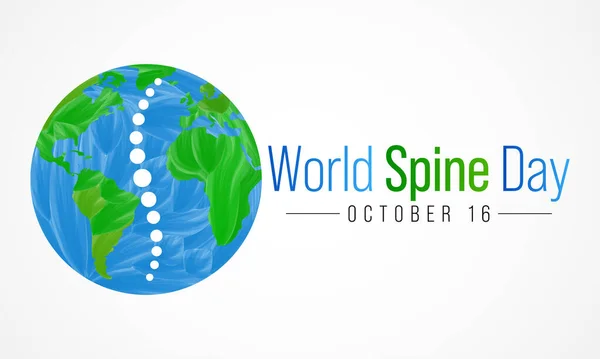 스핀의 World Spine Day 관측되며 구조이다 그것은 우리를 유지시켜 골격의 — 스톡 벡터