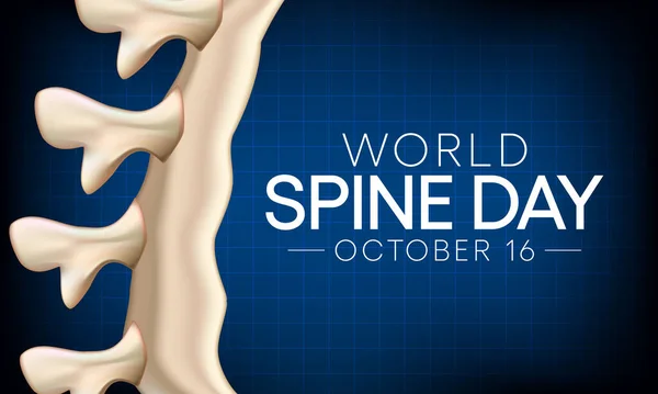 World Spine Day Observed Every Year September Body Central Support — Stock Vector