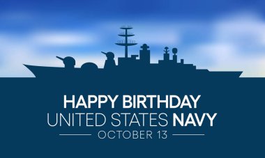 U.S. Navy birthday is observed every year on October 13 all across United States of America. Vector illustration clipart