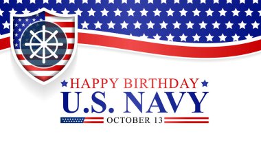 U.S. Navy birthday is observed every year on October 13 all across United States of America. Vector illustration clipart