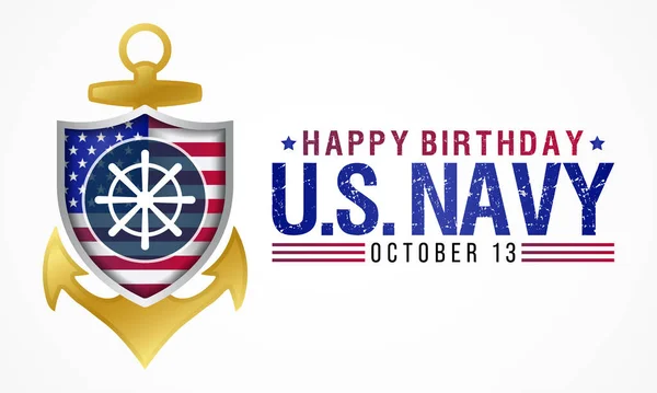 Abd Donanması Nın Doğum Günü Her Yıl Ekim Tüm Amerika — Stok Vektör