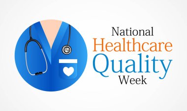 Ulusal Sağlık Kalitesi Haftası (HQW) her yıl Ekim ayında gözlemlenmekte olup, uzmanların sağlık kalitesini artırmak için yaptıkları katkıları kutlamaya adanmıştır. Vektör illüstrasyonu