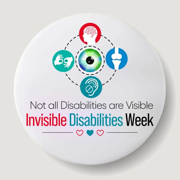 Niewidzialny Tydzień Świadomości Niepełnosprawności Jest Obchodzony Roku Październiku Znany Również — Wektor stockowy