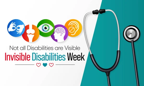 Niewidzialny Tydzień Świadomości Niepełnosprawności Jest Obchodzony Roku Październiku Znany Również — Wektor stockowy