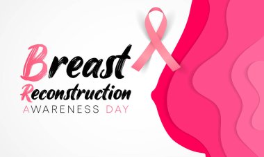 Breast Reconstruction awareness day is observed every year on the third Wednesday of October. it is the surgical process of rebuilding the shape and look of a breast. Vector illustration clipart