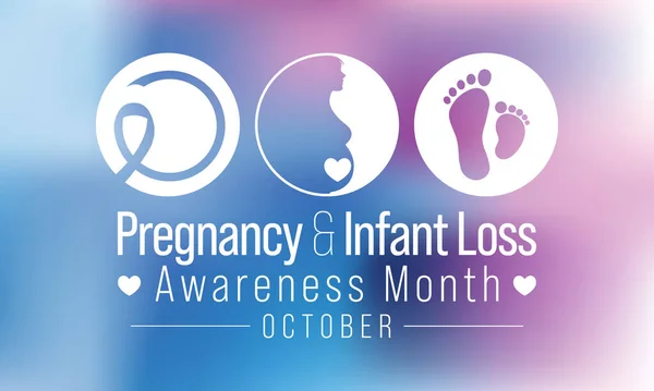 Graviditet Och Spädbarnsförlust Medvetenhet Månad Sids Observeras Varje Oktober För — Stock vektor