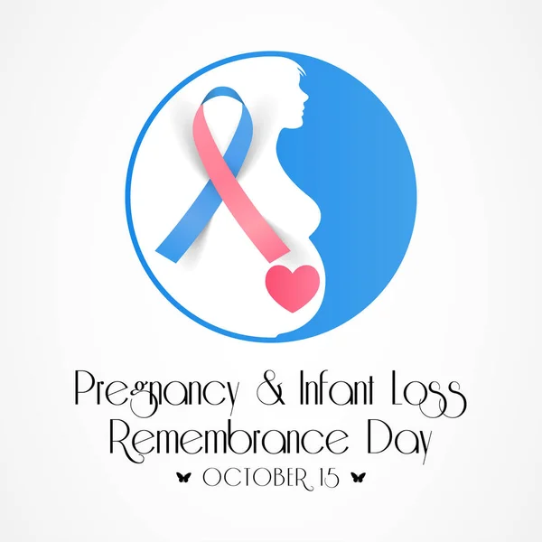 Hamilelik Bebek Kaybı Anma Günü Her Yıl Ekim Düşük Ölü — Stok Vektör