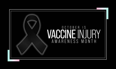 Aşı yaralanmaları her yıl Ekim ayında ABD genelinde gözlemlenmektedir. Vektör illüstrasyonu