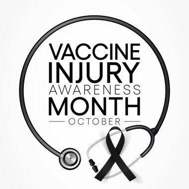 Aşı yaralanmaları her yıl Ekim ayında ABD genelinde gözlemlenmektedir. Vektör illüstrasyonu