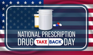 Ulusal Reçeteli uyuşturucu geri alma günü her yıl Nisan ve Ekim aylarında gözlemlenmekte olup, kullanılmayan veya tarihi geçmiş reçeteli ilaçlardan kurtulmak için güvenli, uygun ve sorumlu bir yoldur. Vektör sanatı