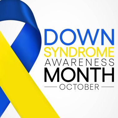 Down Sendromu her yıl Ekim ayında gözlemlenir, bu bir kişinin fazladan bir kromozoma sahip olduğu bir durumdur, bunlar vücuttaki küçük gen paketleridir. vektör illüstrasyonu