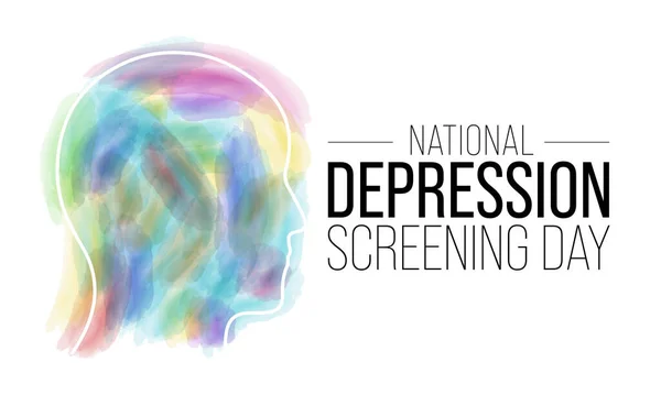 Día Nacional Detección Depresión Celebra Cada Año Octubre Para Crear — Archivo Imágenes Vectoriales