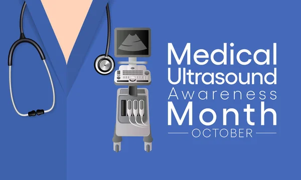 Mes Médico Conciencia Del Ultrasonido Muam Observa Cada Año Octubre — Archivo Imágenes Vectoriales