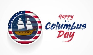 Columbus Günü her yıl Ekim ayında kutlanır, ABD 'de federal bir bayram, 1492' de Kristof Kolomb 'un Amerika' ya gelişinin resmi yıldönümünü kutlar. Vektör
