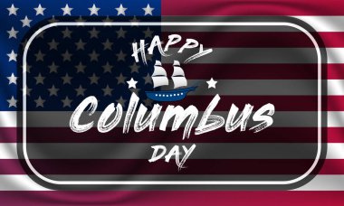 Columbus Günü her yıl Ekim ayında kutlanır, ABD 'de federal bir bayram, 1492' de Kristof Kolomb 'un Amerika' ya gelişinin resmi yıldönümünü kutlar. Vektör