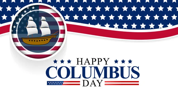 Columbus Günü her yıl Ekim ayında kutlanır, ABD 'de federal bir bayram, 1492' de Kristof Kolomb 'un Amerika' ya gelişinin resmi yıldönümünü kutlar. Vektör