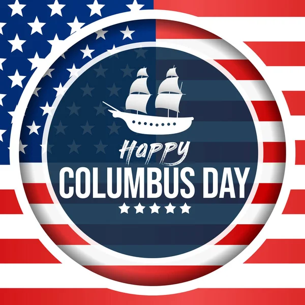 Columbus Günü her yıl Ekim ayında kutlanır, ABD 'de federal bir bayram, 1492' de Kristof Kolomb 'un Amerika' ya gelişinin resmi yıldönümünü kutlar. Vektör