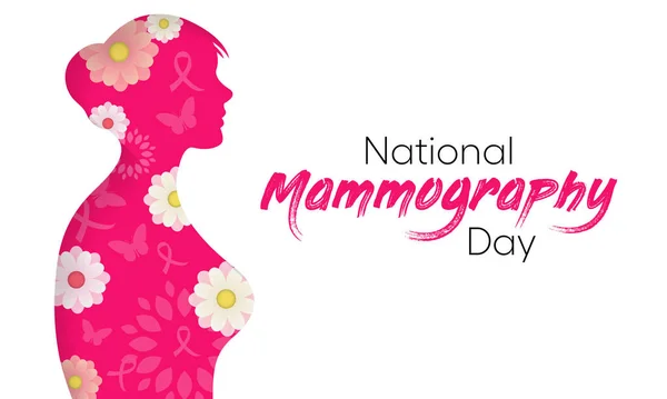 Día Nacional Mamografía Observa Cada Año Octubre Proceso Uso Rayos — Archivo Imágenes Vectoriales