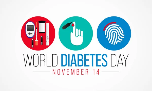 Dia Mundial Diabetes Observado Todos Anos Novembro Principal Campanha Conscientização —  Vetores de Stock