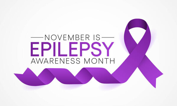 Месяц эпилепсии отмечается каждый год в ноябре, это центральная нервная система (неврологическое) расстройство, при котором активность мозга становится ненормальной. векторная иллюстрация