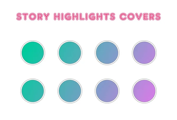 Set of Instagram Story Highlights Covers Icons (dalam bahasa Inggris). Latar belakang pastel warna-warni — Stok Foto