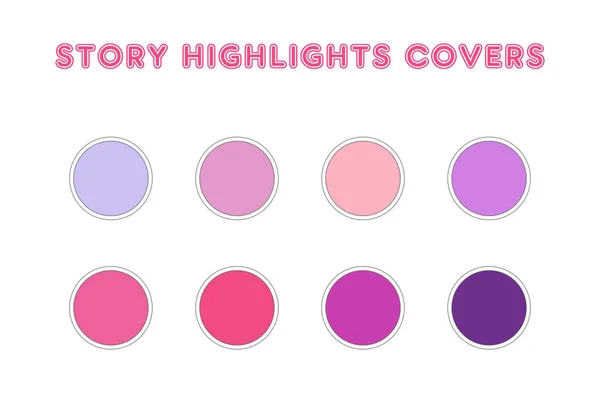 Set of Instagram Story Highlights Covers Icons (dalam bahasa Inggris). Latar belakang pastel warna-warni — Stok Foto