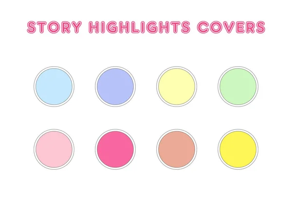 Set of Instagram Story Highlights Covers Icons. Colourful pastel backgrounds — Stock Photo, Image