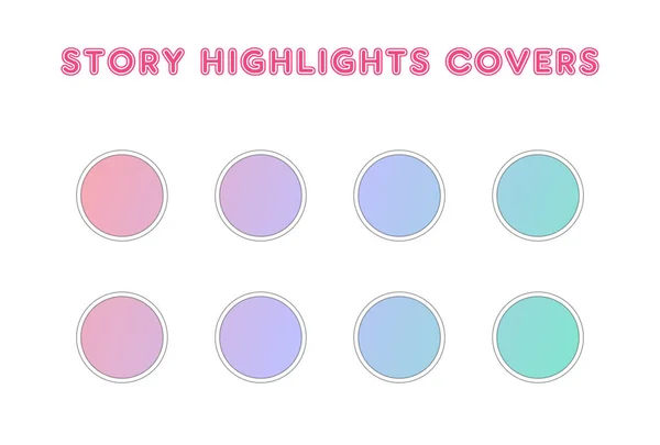 Zestaw Instagram Story Highlights obejmuje ikony. Kolorowe pastelowe tła — Zdjęcie stockowe
