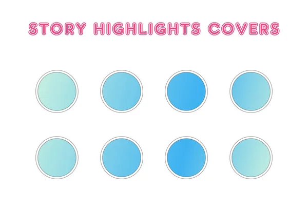 Set of Instagram Story Highlights Covers Icons (dalam bahasa Inggris). Latar belakang pastel warna-warni — Stok Foto