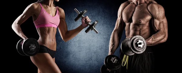 Athletic couple poses for the camera — Stock Photo, Image