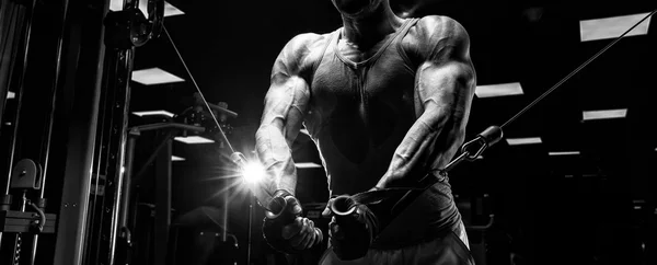 Very power athletic guy bodybuilder — Stock Photo, Image