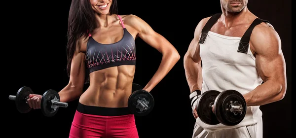Athletic couple poses for the camera — Stock Photo, Image