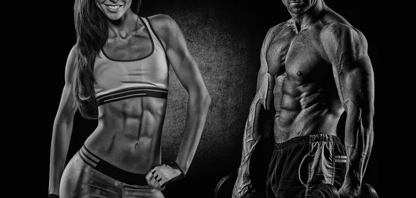 Athletic man and woman — Stock Photo, Image