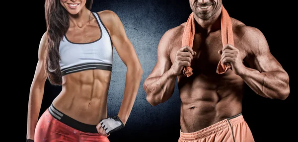 Athletic man and woman — Stock Photo, Image