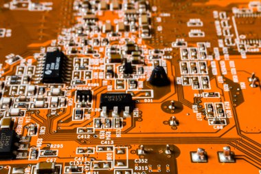 elektronik devre yakın çekim. Makroyu arka planda 
