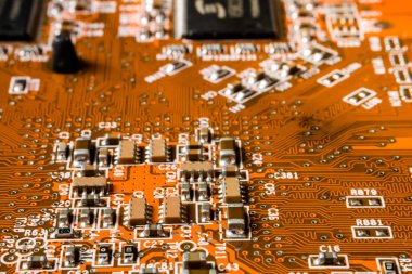 elektronik devre yakın çekim. Makroyu arka planda 
