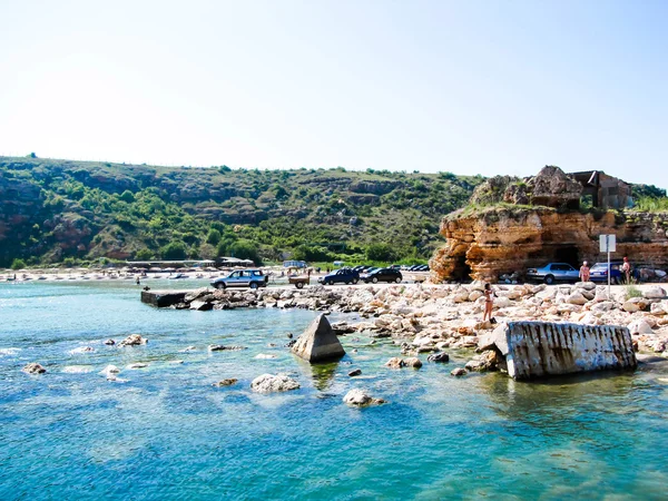 Bolata strand, rotsen in de buurt van Kaap Kaliakra, Bulgarije — Stockfoto