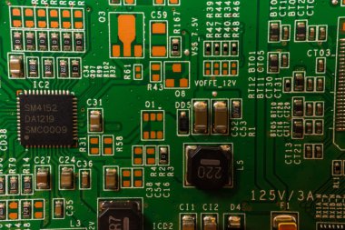 elektronik devre yakın çekim. Makroyu arka planda 