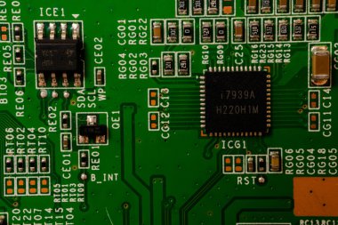 elektronik devre yakın çekim. Makroyu arka planda 