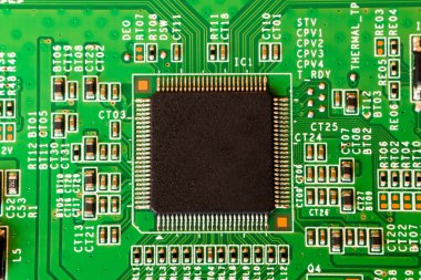elektronik devre yakın çekim. Makroyu arka planda 