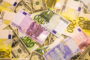 banknot Euro ve dolar