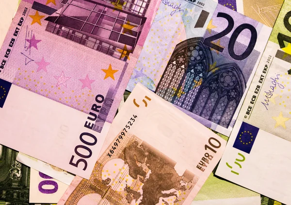 Banknotes of euros background — Stock Photo, Image