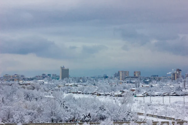 Kentsel kış manzaraları Sofia, Bulgaristan — Stok fotoğraf