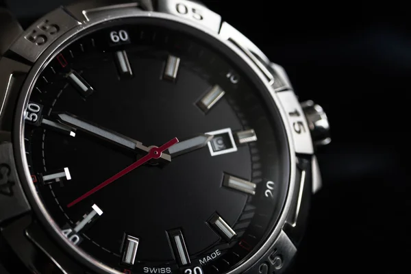 Luxusní muže hodinky detail, chronograf zblízka — Stock fotografie