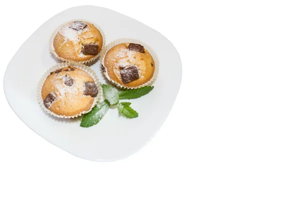Vers gebakken muffins met uitknippad — Stockfoto