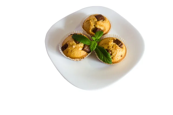 Muffins frais cuits au four avec chemin de coupe — Photo