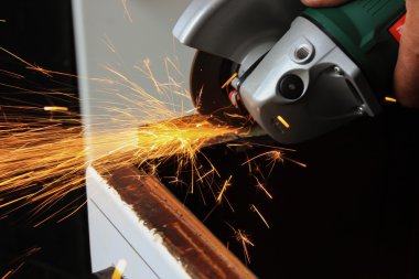 Açı değirmeni sparks yakın çekim