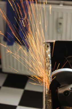 Açı değirmeni sparks yakın çekim